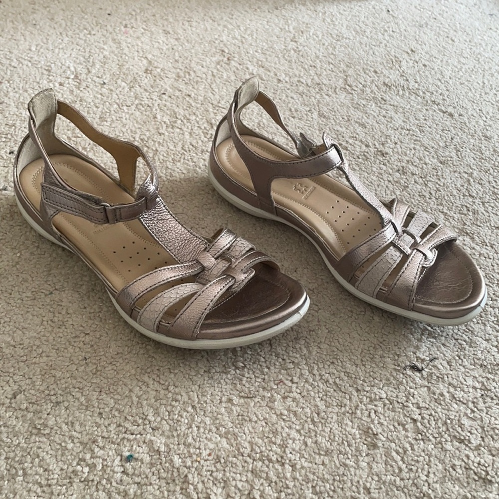 Ecco metallic sandals